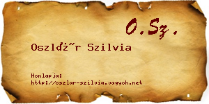 Oszlár Szilvia névjegykártya