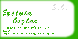 szilvia oszlar business card